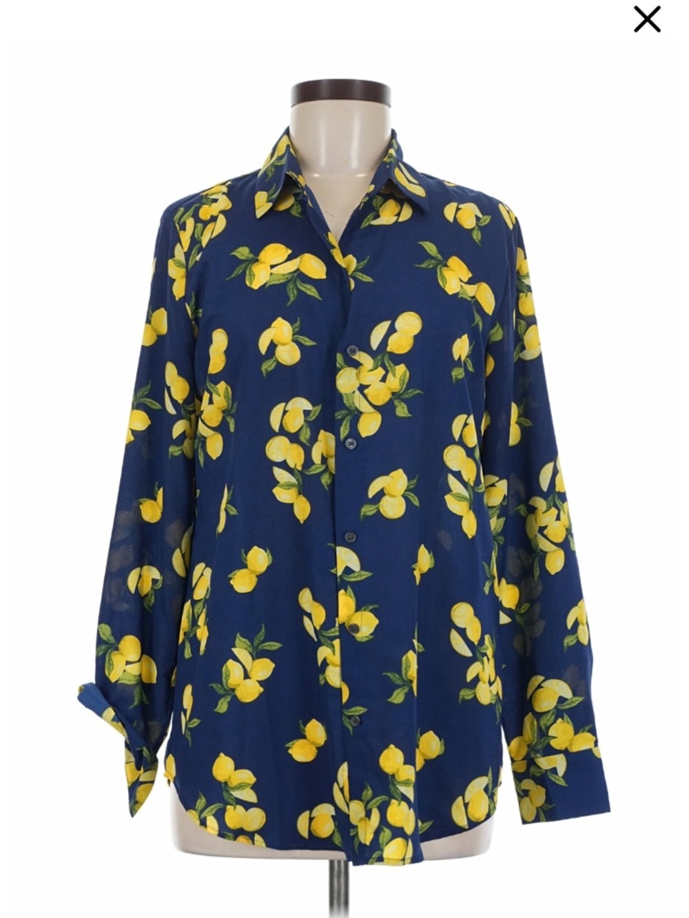 Banana republic button down blouse lemon print size small